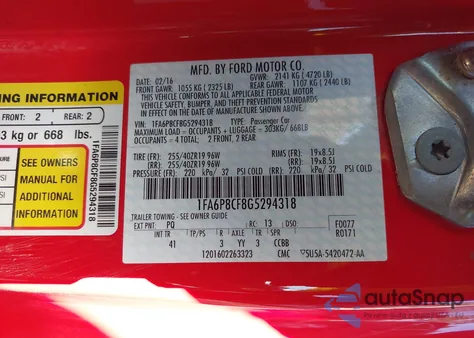 2016 Ford Mustang Gt Premium z USA, uszkodzony, nr VIN 1FA6P8CF8G5294318